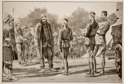「マジュバの日」：ピエールクロニエ将軍が1900年2月27日にパルデベルクでロバーツ卿に降伏、フレデリックヴィレール（1851-1922）のスケッチから 作： Richard Caton Woodville junior